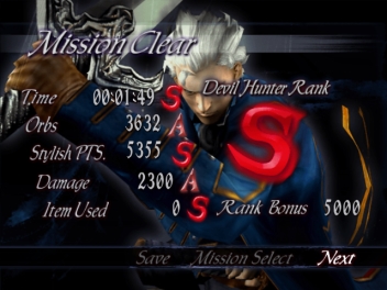 Devil May Cry 3 Results Screen