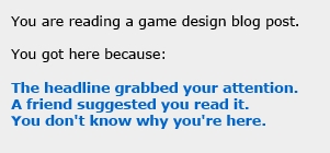 You Are Reading a Game Design Blog Post